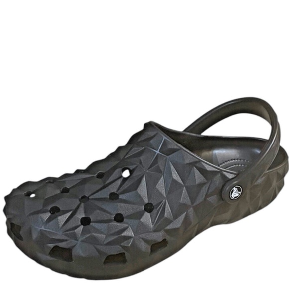 Crocs Mens Metallic Black Clogs Size 11 - Picture 1 of 9